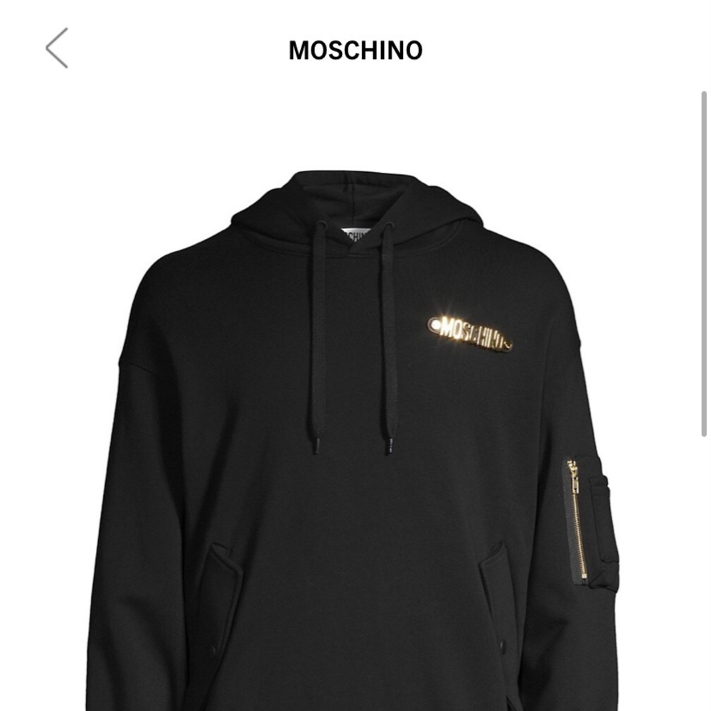 Moschino black zip arm pocket sweatshirt